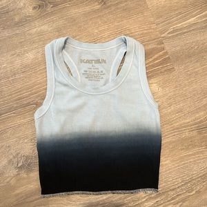 Katie J NYC ribbed tank blue ombré